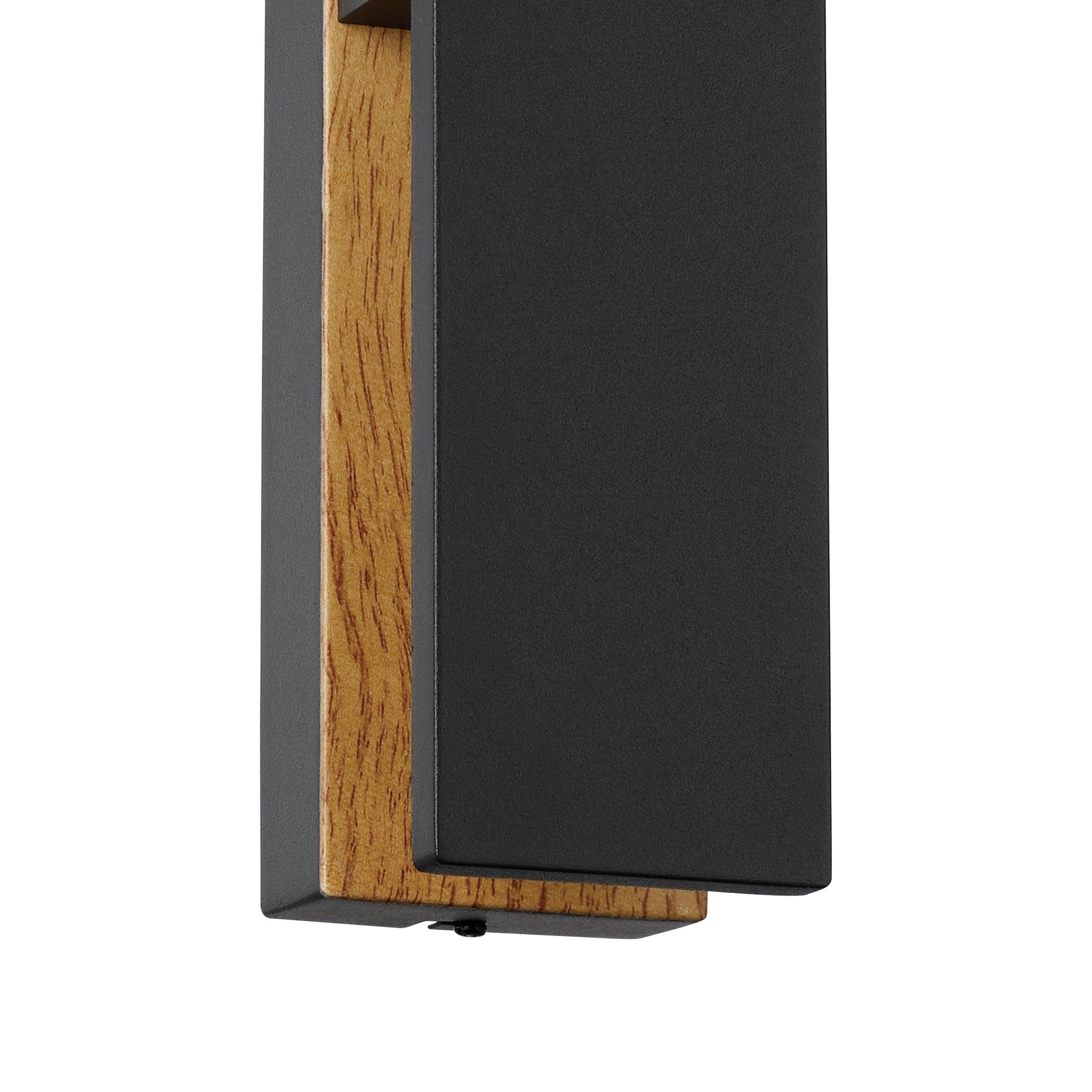 EGLO LED Außenleuchte Costorio Wandleuchte außen | aus Aluminium in Schwarz und Holz-Optik, Wand Außenbeleuchtung warmweiß, Außenlampe IP44