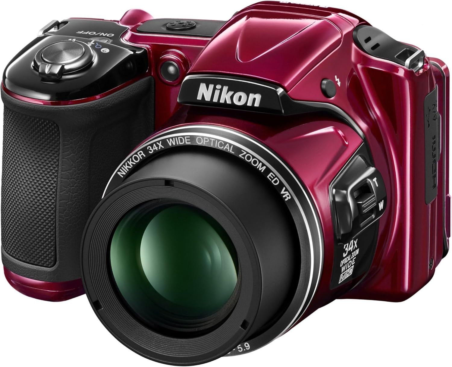 Nikon COOLPIX L830 Digital Camera (Red) (Certified Refurbished)