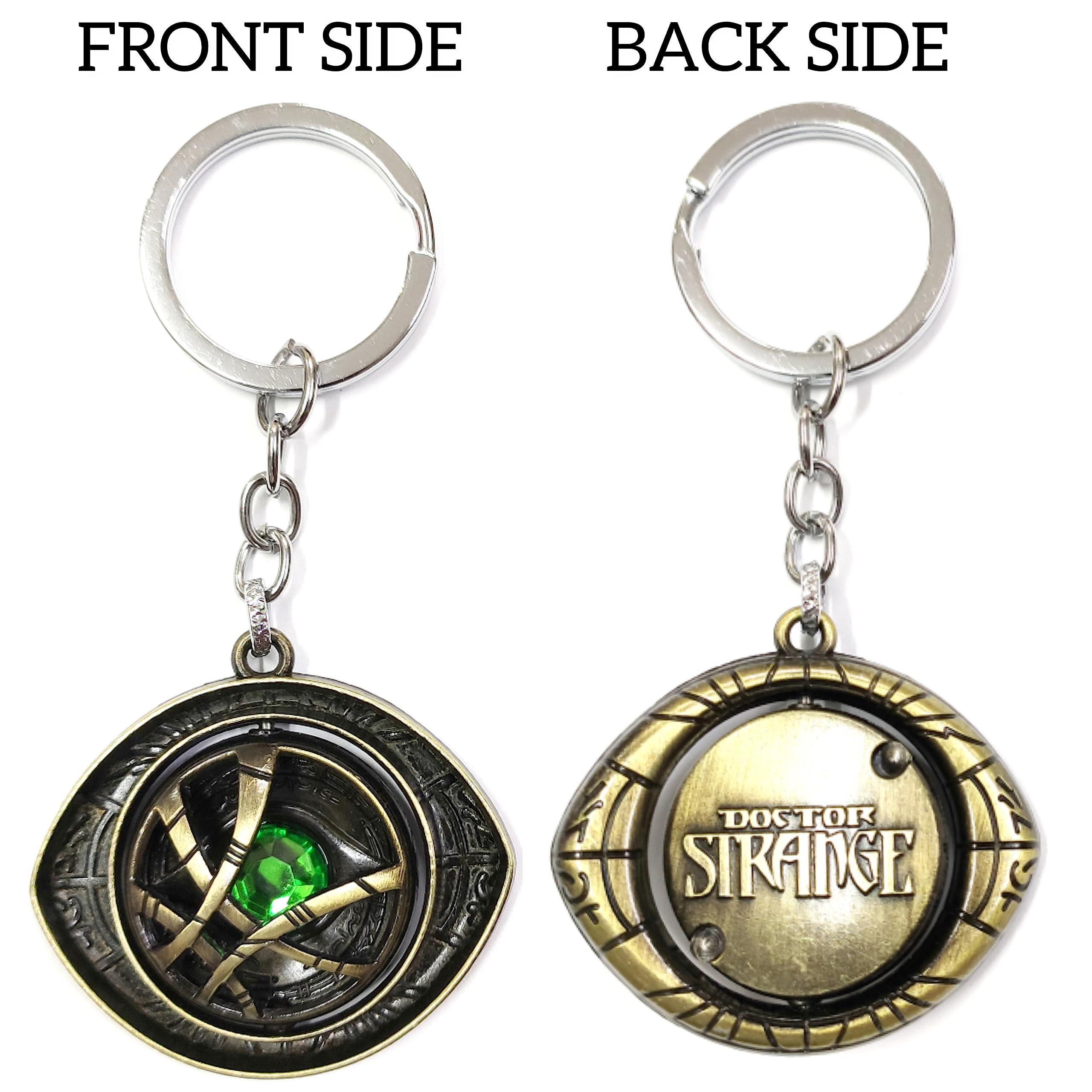 MAPLE Rotating Keychain Spinning Ironman, Spiderman, Batman, Captian America, Superman, Naruto, Doctor Strange Marvel Anime Metal Key Ring Multicolour (Imported, Eye (A11) Black,Silver) - Image 4 thumbnail