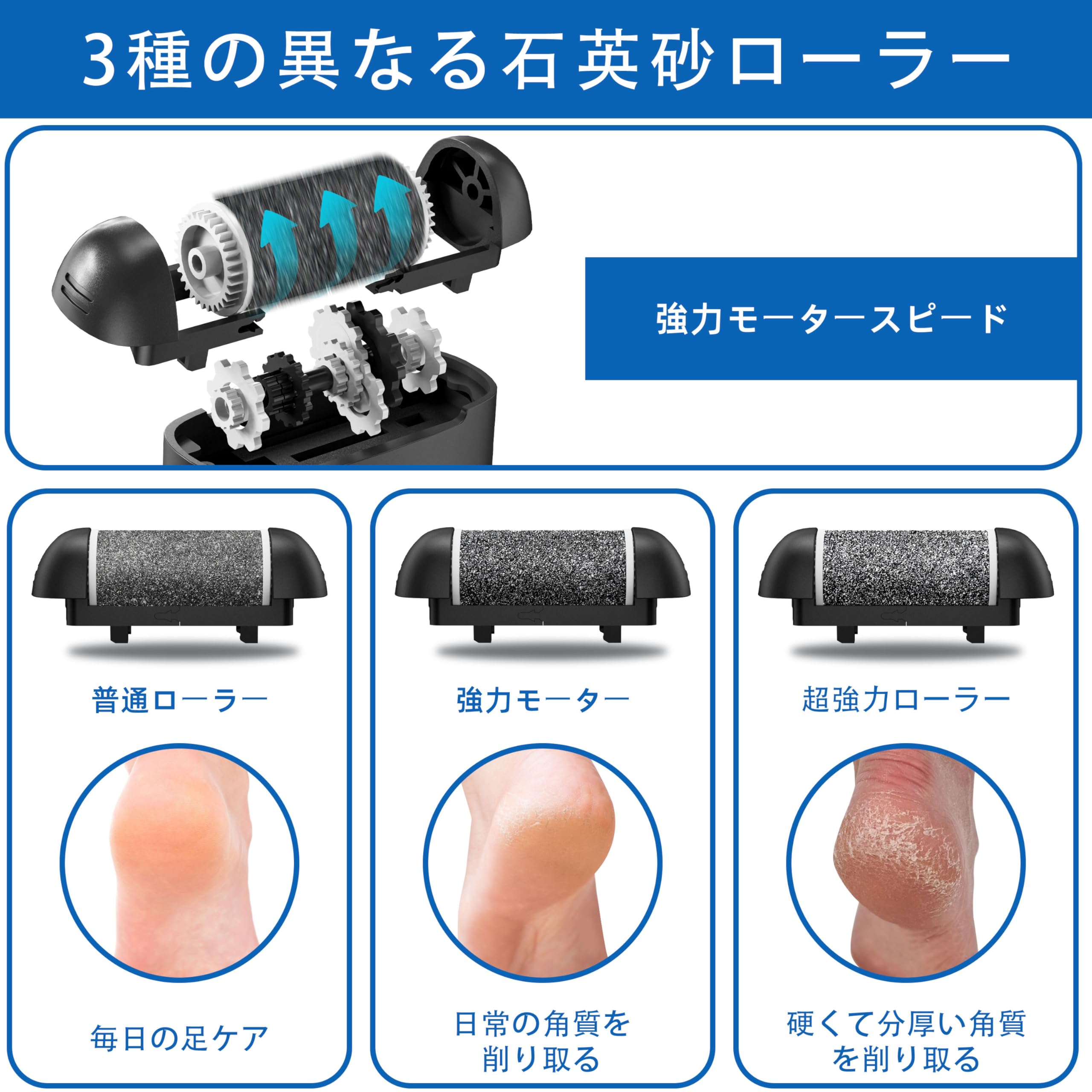 Amazon | 7d24hcare 電動角質リムーバー 16IN1 かかと 角質取り 角質