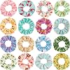 16 Pieces Cute Hair Scrunchies Kawaii Colorful Cute Unicorn Rainbow Mermaid Dog Printing Scrunchy Ponytail Holder Hair Ties Accessories for Women and Girls(Classic Style)