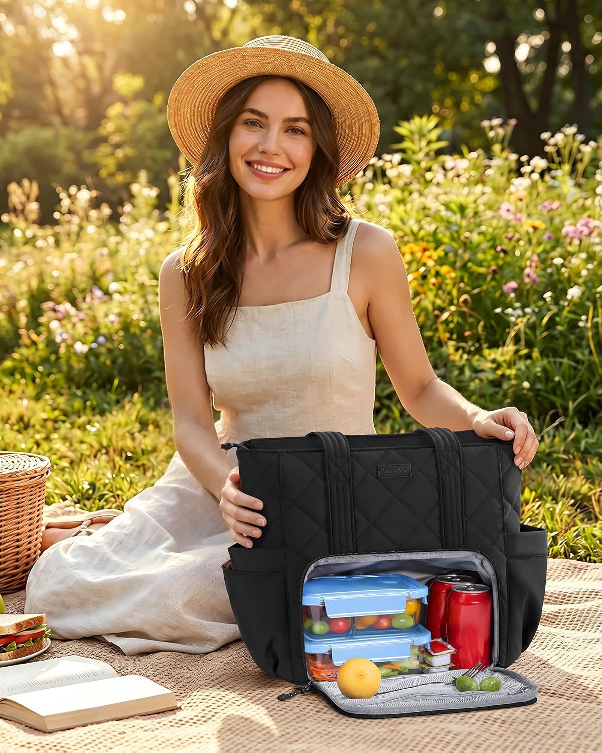 Bagstellar Lunch Tote Bag for Women, 3 in 1 Work Bag with Lunch Compartment