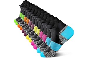 PAPLUS Women's 6-Pair Ankle Athletic Low-Cut Compression Socks with Arch Support