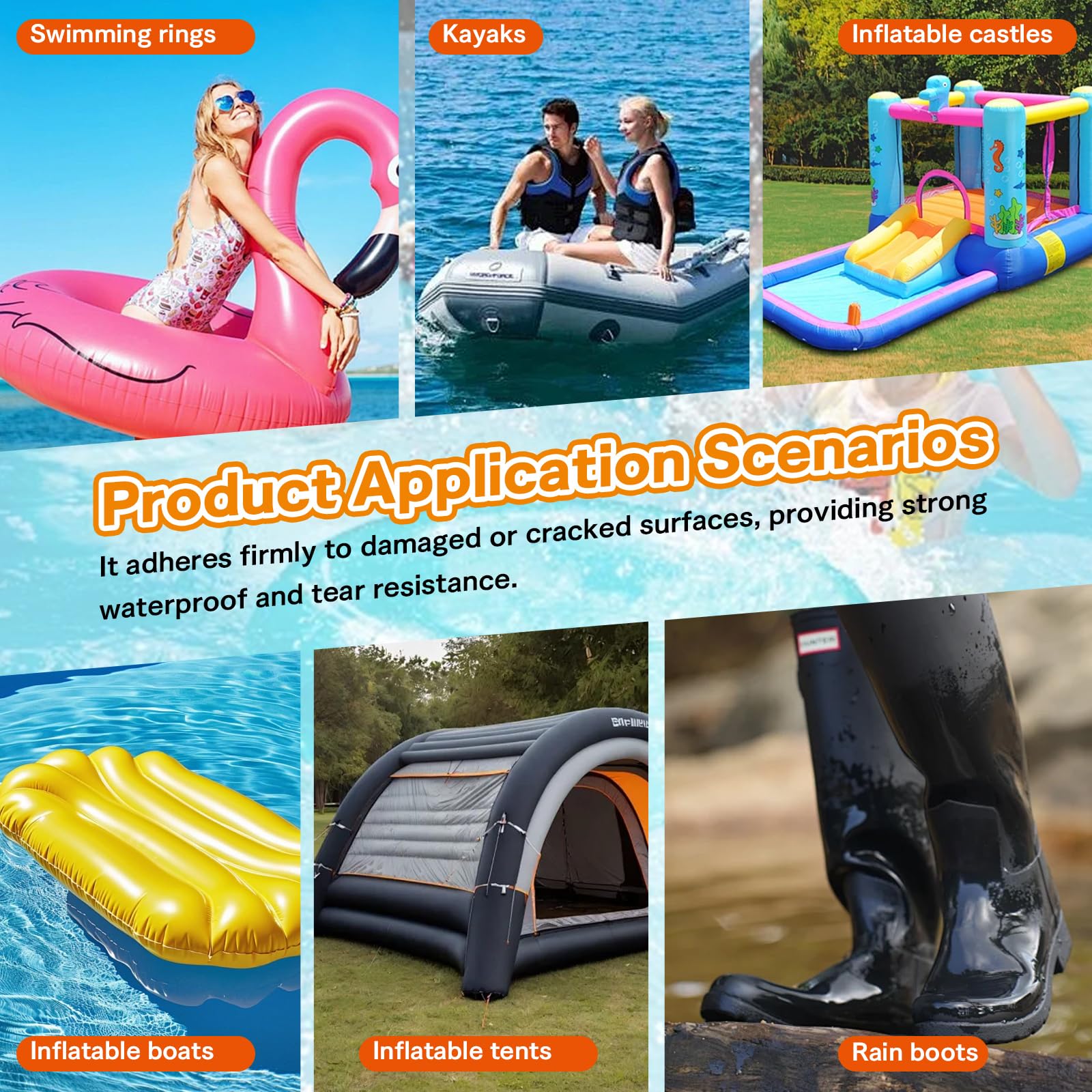 Kit Réparation Piscine 60ml Colle PVC Rustines Transparentes Imperméable