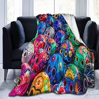 BEITUOLA Franela Manta para Cama Sofá Silla,Cráneos en exhibición en un Mercado en México,Cálida,Cómoda Y Duradera 153x204cm