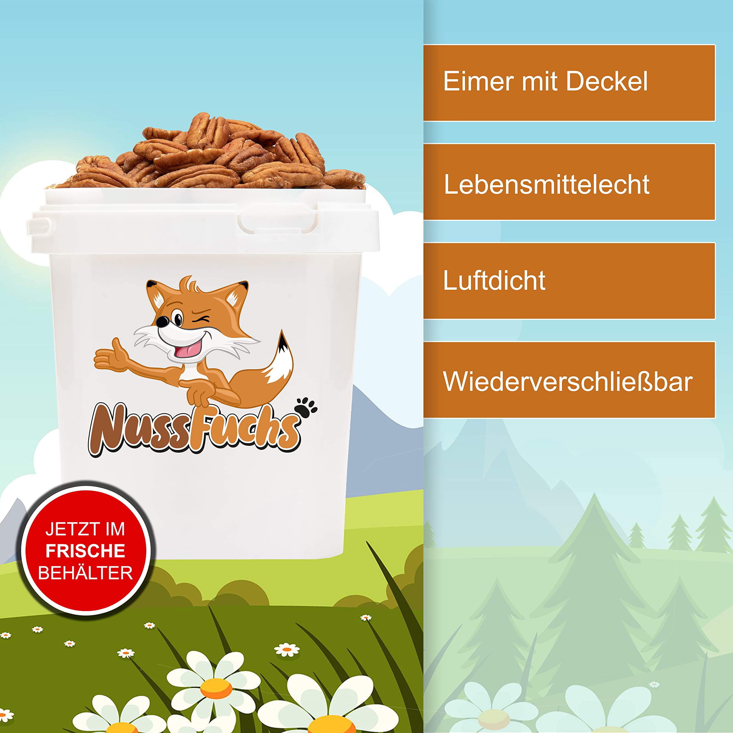 Pekannuss Pecanuss 2,5kg ganze Pekannusskerne roh ohne Schale - naturbelassen ungeröstet ungesalzen - ganze Pekannuss Kerne Hälften naturbelassen ohne Zusätze ungeschwefelt - (2,5kg)