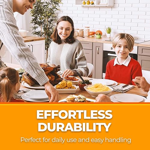 Miniatura 6 de GAC Platos cuadrados de vidrio templado – Platos llanos con diseño de paisaje vivo, resistentes a roturas y astillas, cristalería ligera y apilable,