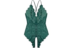 Shein Women's One Piece See-Through Lace Teddy Lingerie Bodysuit