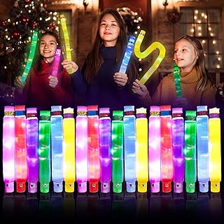 YOYIAG LED Pop Tubes Sensory Toys 18 Pcs Light Up Pop Tubes, Sensory Stretch Tubes, Lighting Up Pop Tubes, Stress and Anxiety Relief, Glow in The Dark Party Favors for Birthday Party, Concert