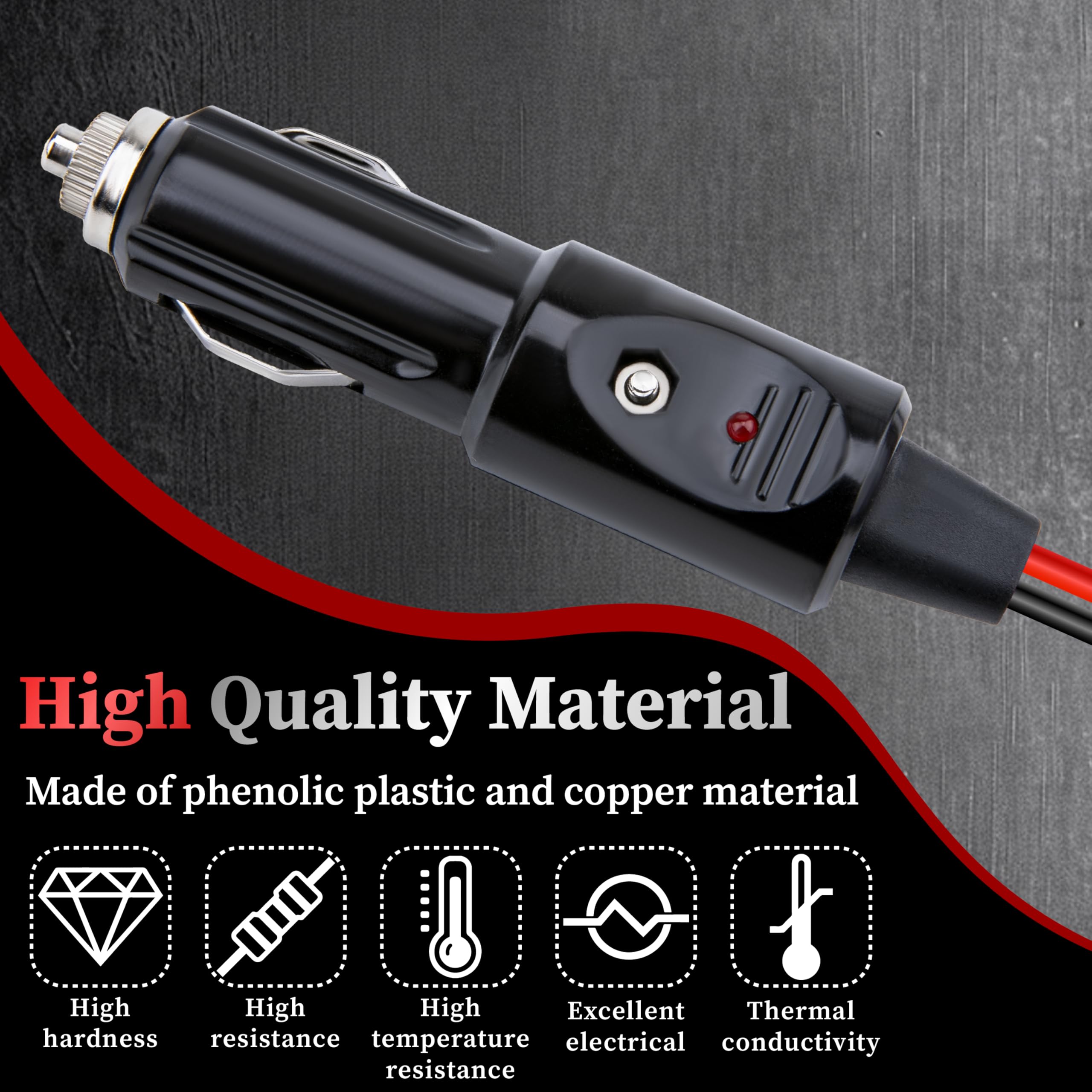 high amp cigarette lighter plug Amazon.com: 12 AWG Heavy Duty Cigarette Lighter Plug, 3.3 FT Cigarette  Lighter Male Plug Adapter Cable with LED Lights and Fuse Box (20 A, 30A),  Male Cigarette Lighter Plug, Car Accessories for