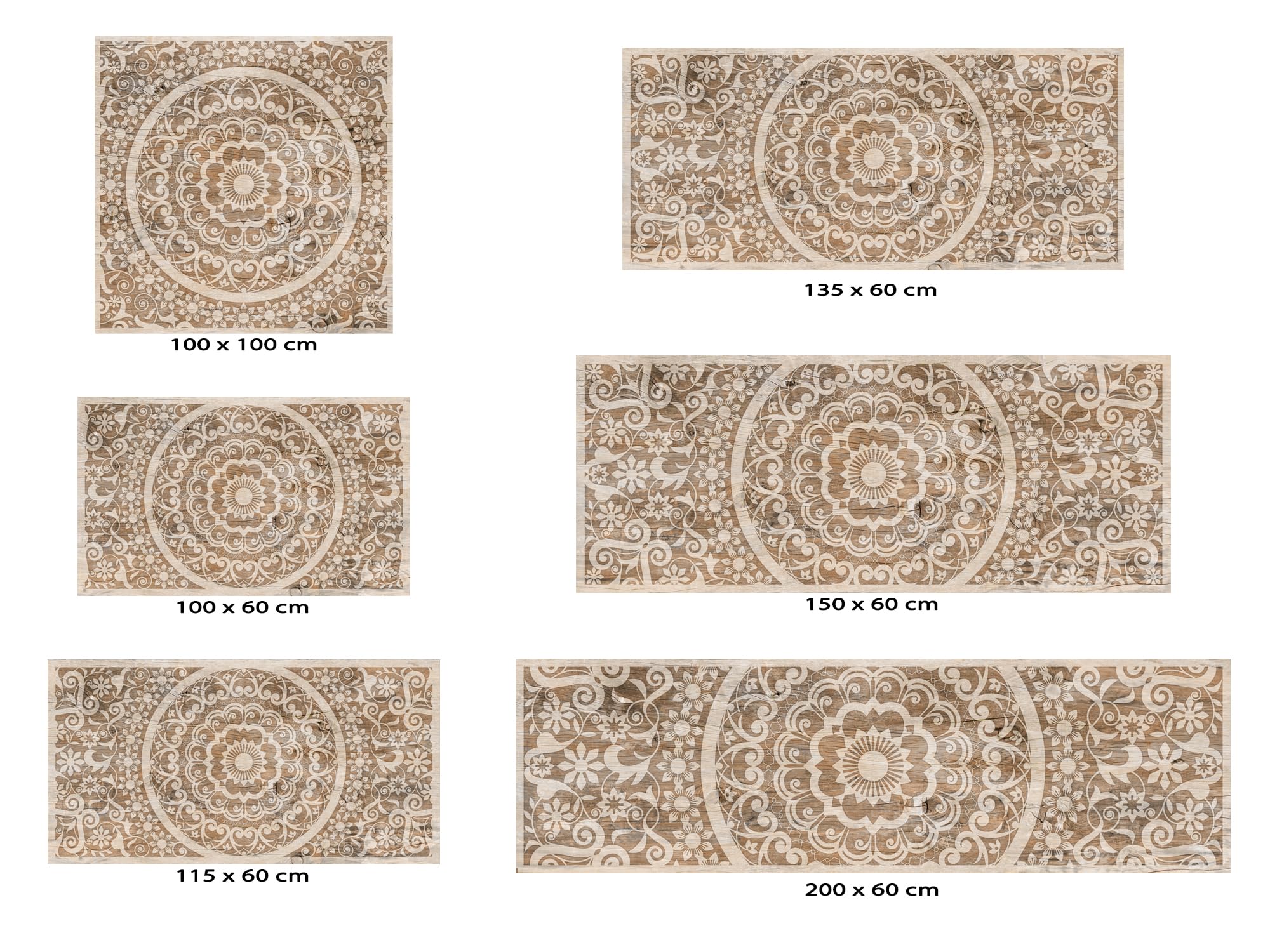 Oedim Cabecero Cama PVC Madera Mandala_H131 | Disponible en Varias Medidas | Cabecero Ligero, Elegante, Resistente y Económico (Madera Clara Mandala_H131, 200x60cm)