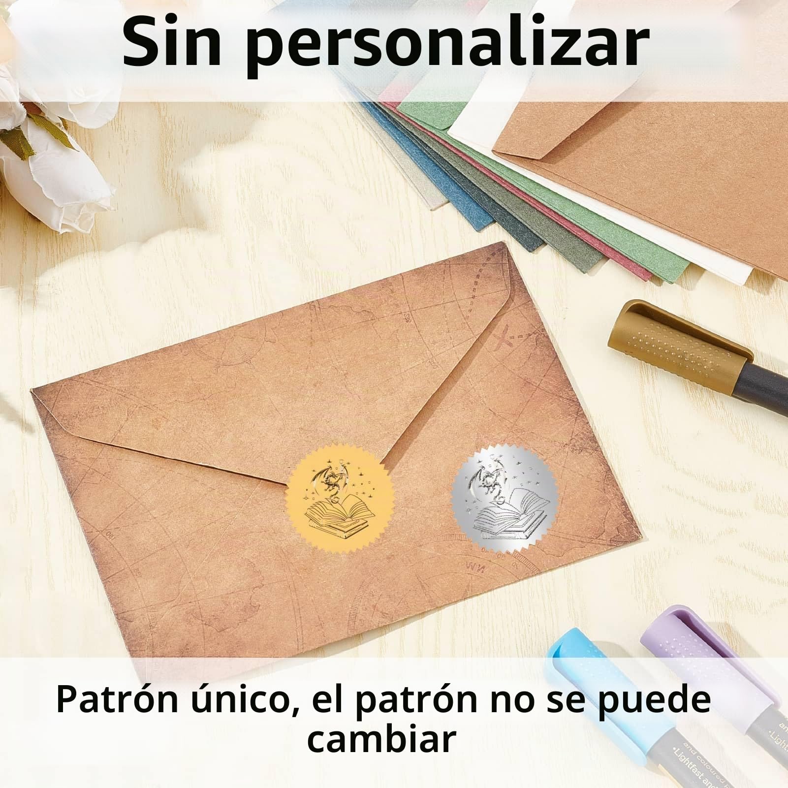 CRASPIRE 1.65" Sello de Libro con Relieve de Dragón Personalizado con Forma Espada Acero Inoxidable Negro Y Mango Latón para Grabado Manual para Graduación Cumpleaños Regalo sobre Invitación Boda