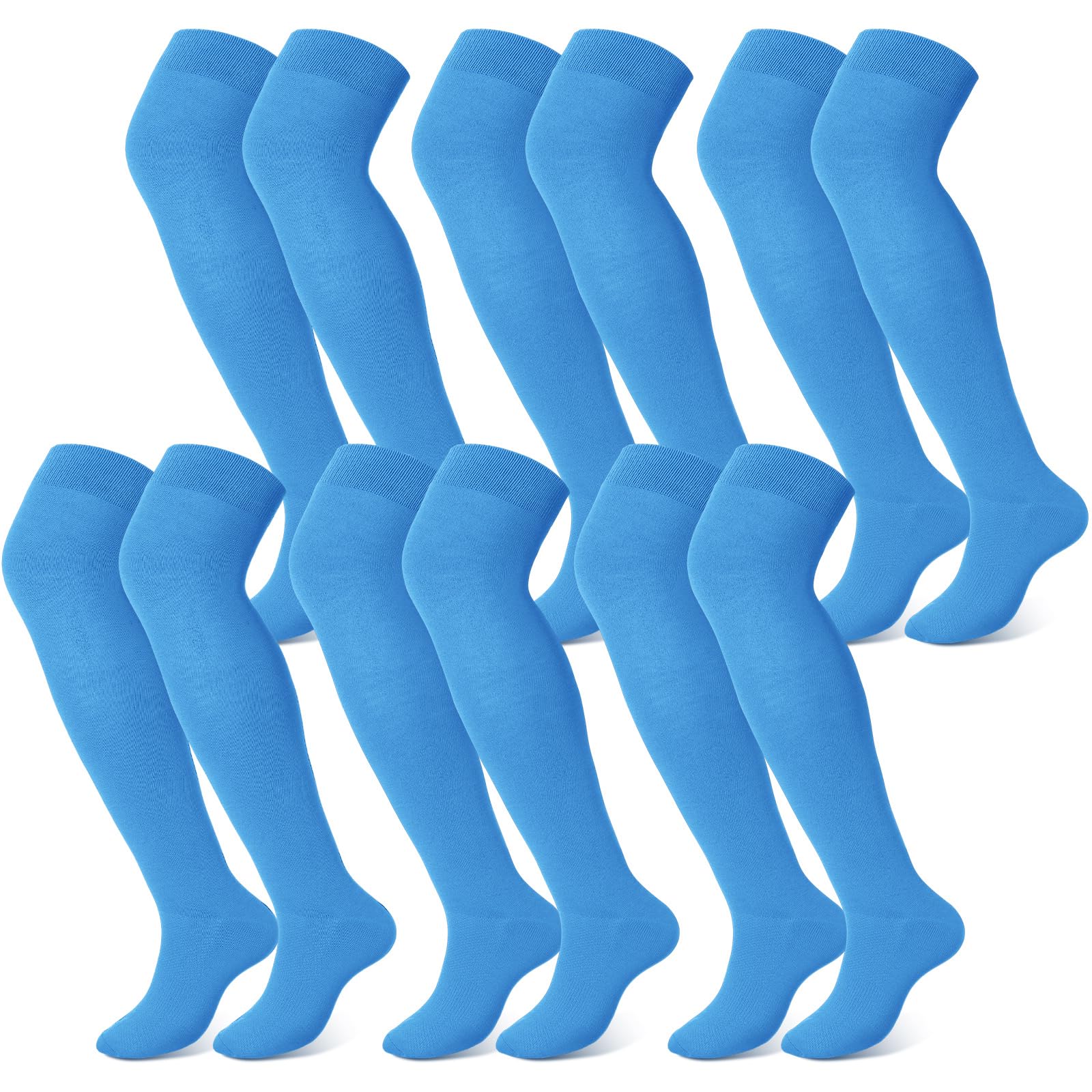 Hicarer 6 Pairs over Knee Baseball Socks Tube