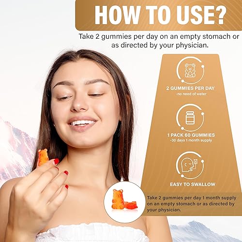 Miniatura 4 de Gomitas de ácido alfa lipoico de 1000 mg, suplemento ALA para apoyo cerebral y nervioso, antioxidante, energía, sin OMG, veganas, sin gluten, 60