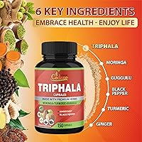 Vista 5 de Organic Cadane Cápsulas de extracto de Triphala, suministro de 5 meses con cúrcuma, guggulu, jengibre, pimienta negra, moringa - Apoya la digestión