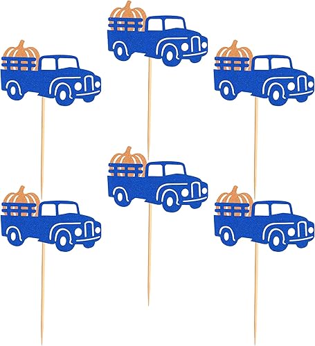 Miniatura 3 de Ercadio Paquete de 24 adornos para cupcakes de calabaza con purpurina rosa, decoración de cupcakes de calabaza de otoño para el día de Acción de