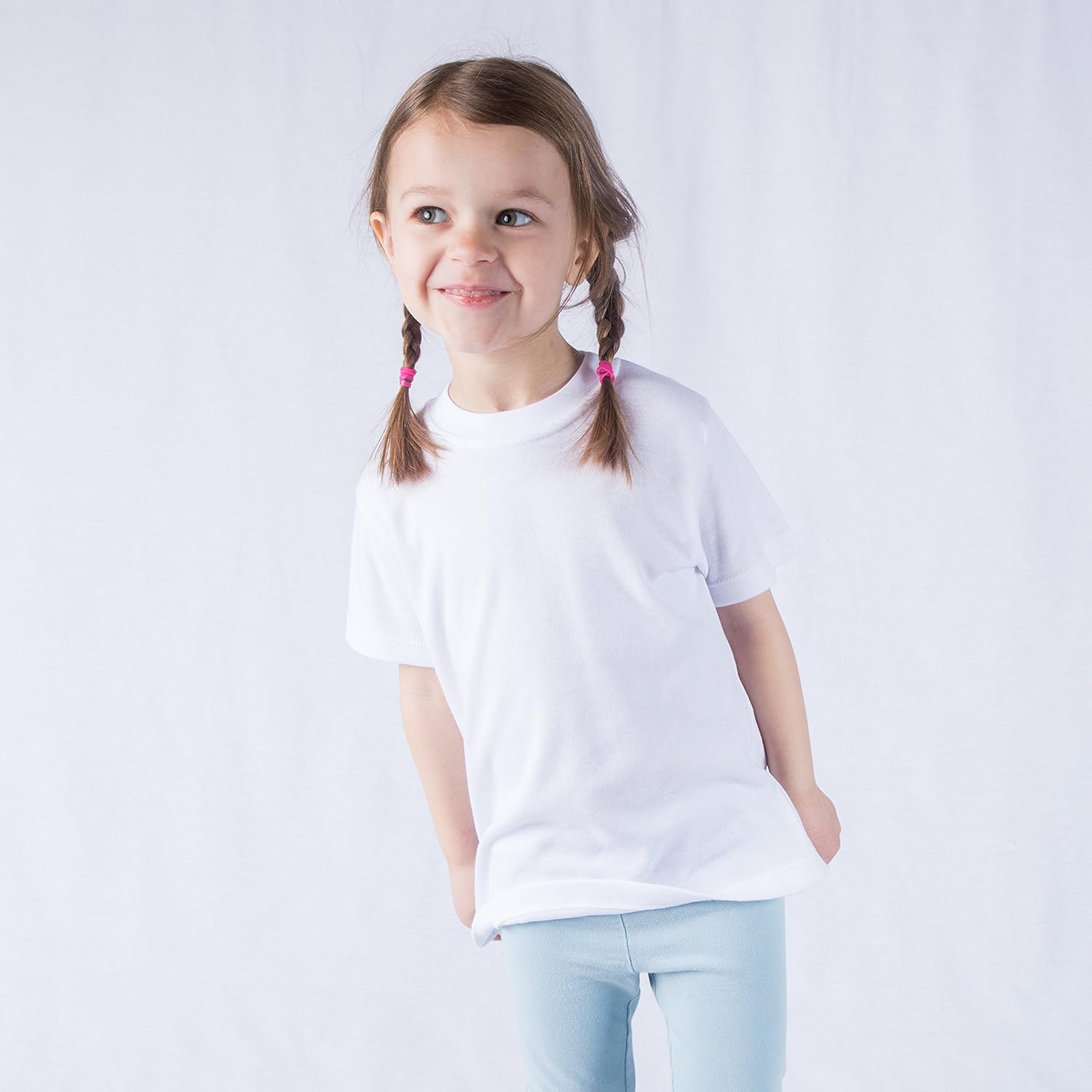 Laughing Giraffe Youth Blank Short Sleeve Crew Neck T-Shirt White - Image 5