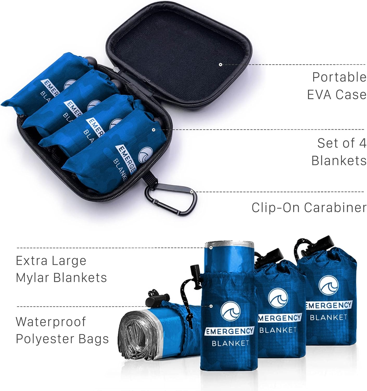 Buy Oceas Outdoor Mylar Emergency Blankets 4 Pack of Extra Large