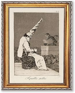 Vintage Framed Inquisition Scene Wall Art, Canvas Print Oil Paintings Reproduction World Classics, Gothic Artwork, Painting, Poster, Pictures, Wall Decor, Elegant Home Decor for Office, Dorm Room. (Retro Framed,12L"x16W")