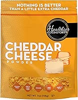 Healthier Comforts Cheddar Cheese Powder | Premium Yellow Cheddar | Batch Tested Gluten Free, Kosher | Cheesy Goodness for Popcorn, Pasta, Fries, Mac and Cheese, Macaroni and Cheese | Shelf Stable Seasoning (7 oz)