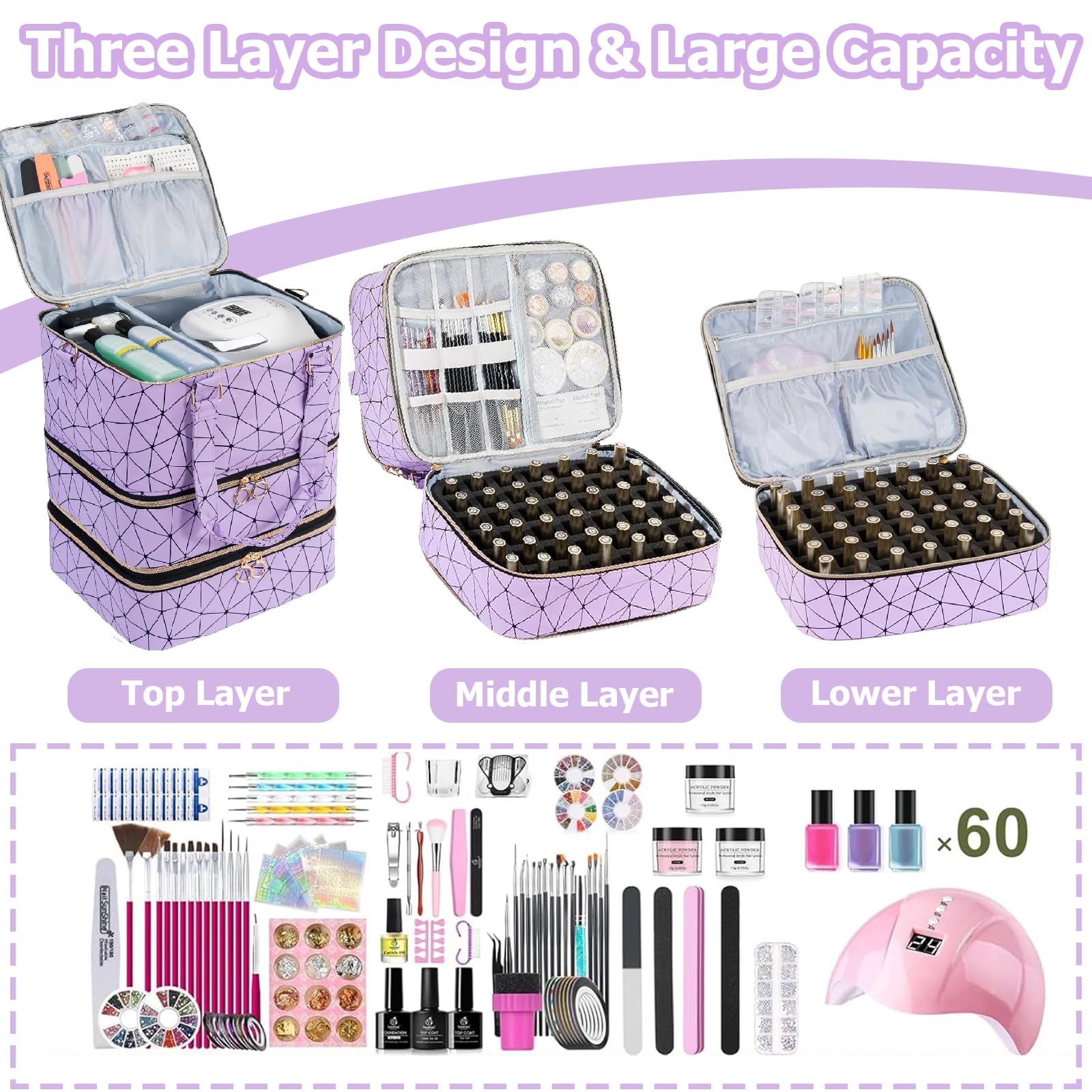 Yolispa Nail Polish Organizer Bag - Image 3