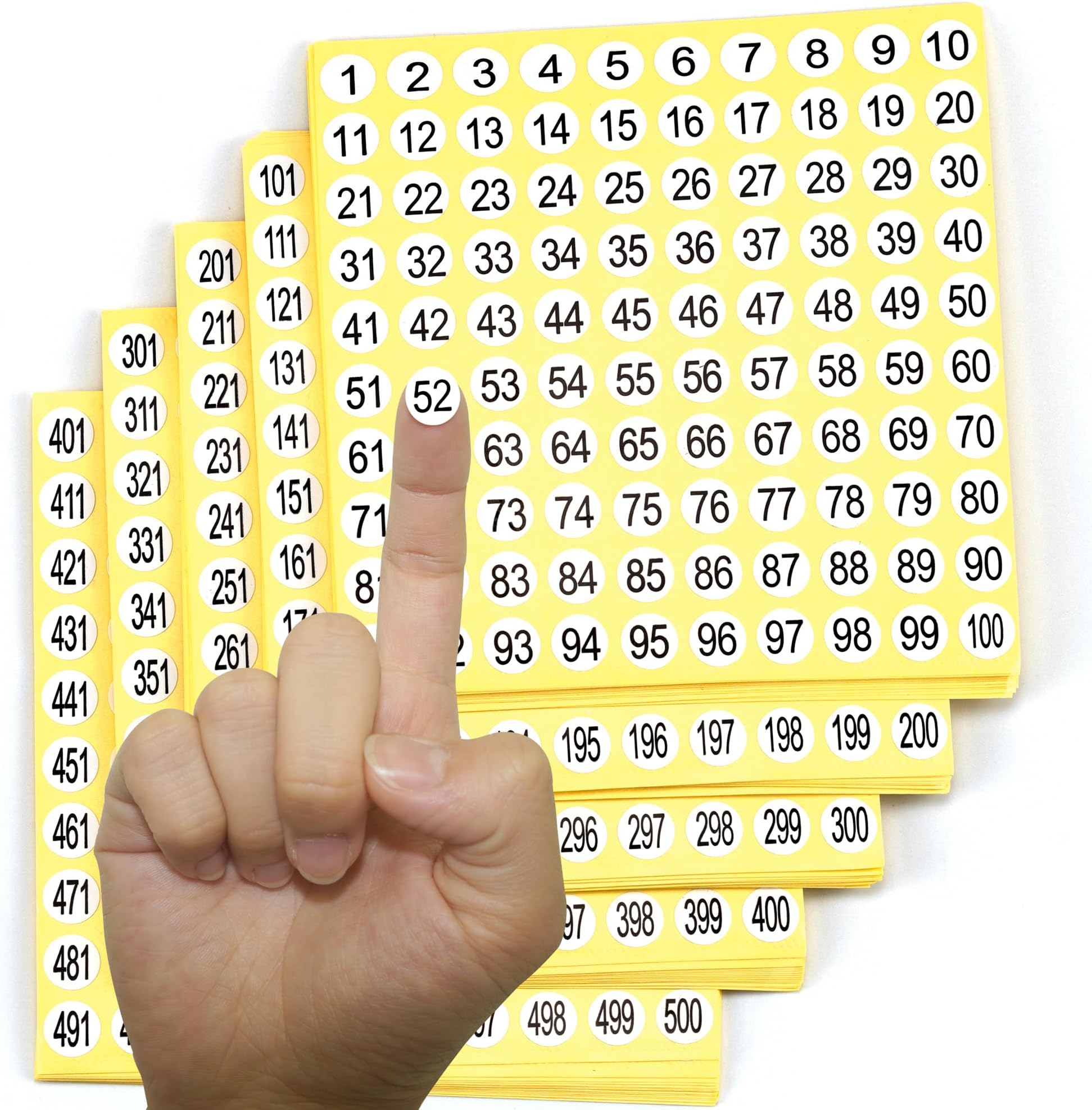 1-500 Round Number Stickers Labels 15 Sets 7500 Self Adhesive Labels Small Consecutive Number Decals Number Signs Inventory Stickers for Organizing and Storage Classification