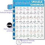 Chords CheatSheets Ukulele Chord Poster for Beginners - Laminated Circle of Fifths Chart, Music Theory Bundle A4 (8.5x11)