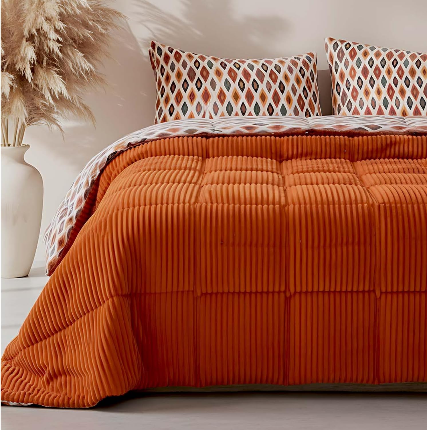 3-Piece Comforter Bedding Set | Floral Design Wellsoft Polyester Comforter with Cotton Duvet Back | Soft & Cozy Quilt Set for Bed | Daily Use Bedding Set