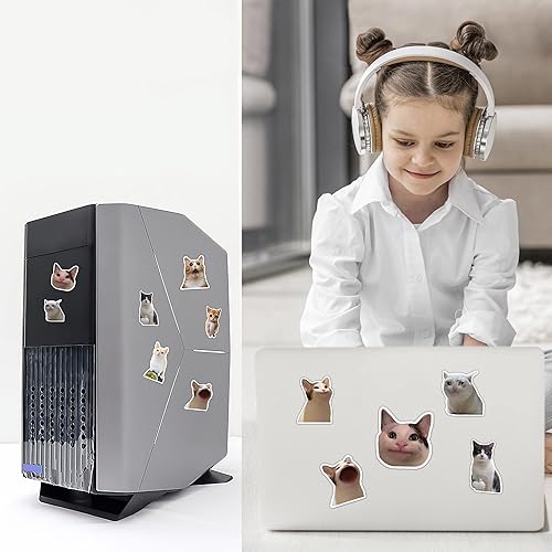 Miniatura 6 de Pounchi Cat Memes - Imán divertido (12 paquetes), divertido imán para parachoques, gabinetes de oficina, nevera, imán de metal, flexible,