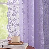 Vista 48 de YJ YANJUN Cortinas traslúcidas negras de 54 pulgadas de largo, panel de cortina de encaje gótico victoriano para cocina, cortinas cortas