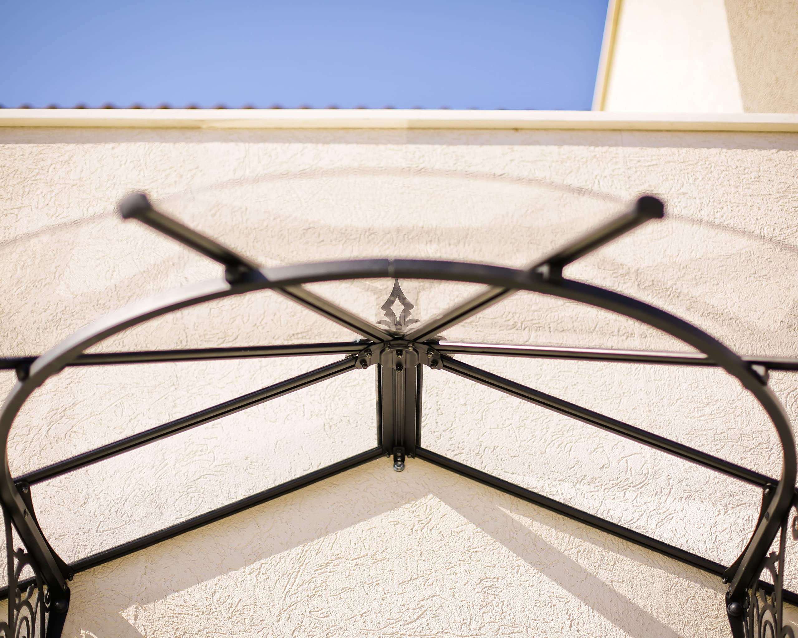 Palram HG9575 Victorian Door Awning, 49" x 69" x 31", Clear/Black