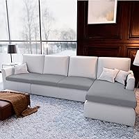 Vista 46 de EFELIM Funda de cojín seccional de 4 piezas para sofá en forma de L, funda elástica para sofá de 1, 2, 3 asientos, funda antideslizante para sofá