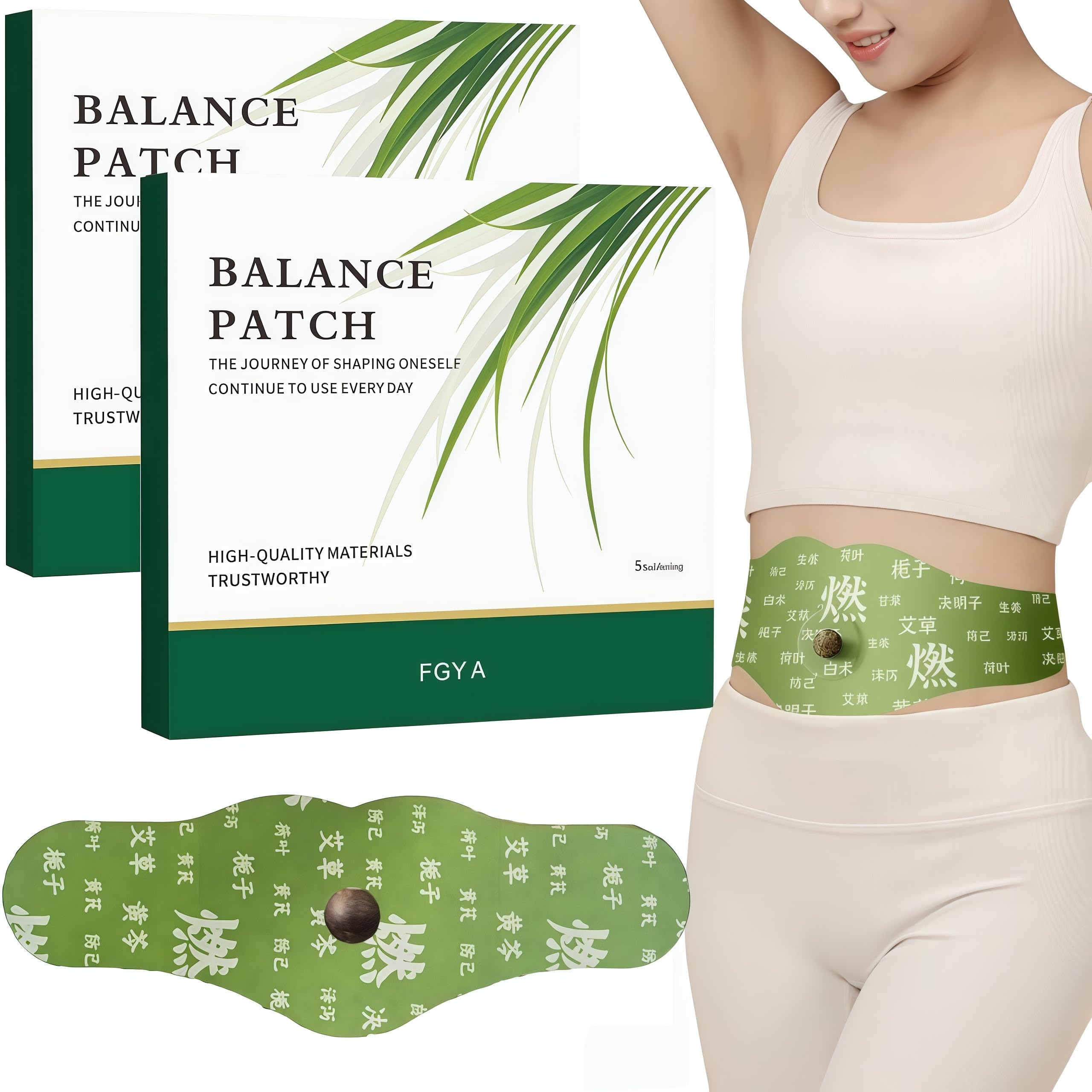 2 Hanpo Japanese Herbal Balance Patch, Plant-Based Ingredients, Comfortable Adhesive Design, Easy Topical Use, 2 Boxes, 10 Patches