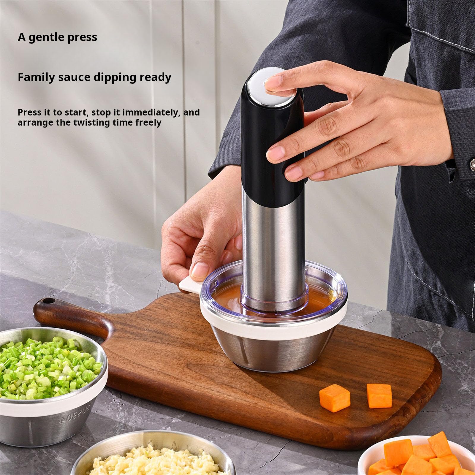 Praktische kleine elektrische Mixer, Küchen Küchenmaschinen, geeignet für Knoblauchsaucen, ideal für Reisen und Babynahrungsprozessor auf kleinem Raum
