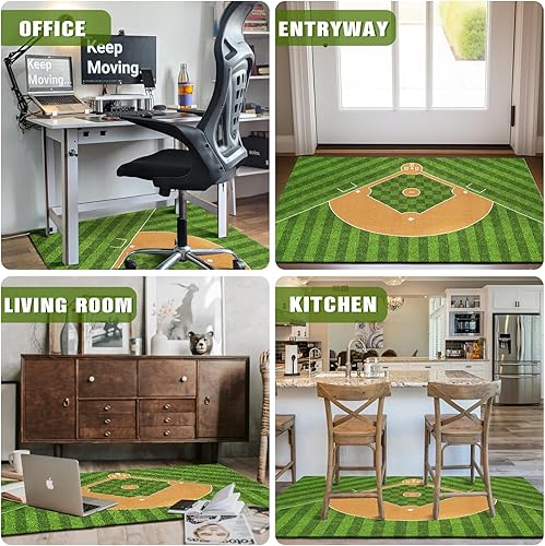 Miniatura 6 de Gaming Chair Mat for Hardwood Floor 36"X 48" Office Rugs for Baseball Game Rolling Mats for Chair Gamer Computer Desk Chair Non-Slip Protector Mats