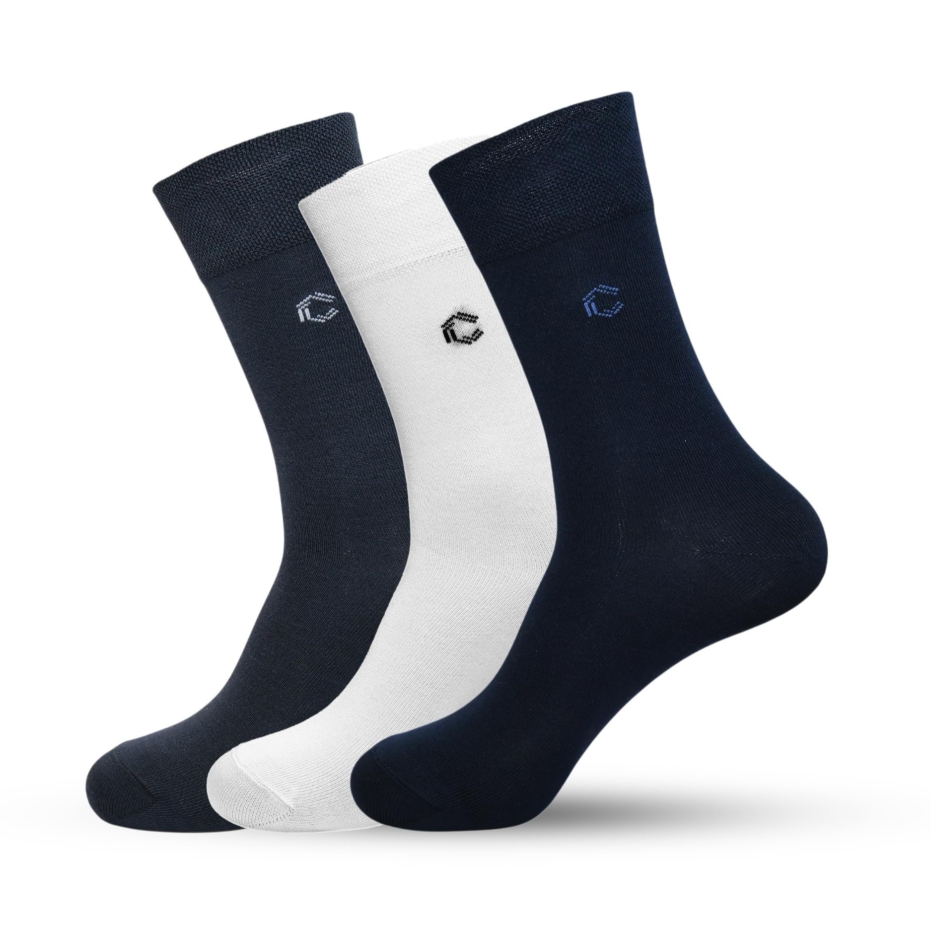 corbel Bamboo Metropolitan Formal Crew Socks Pack of 3 - White, Dark Grey, Navy-picture-46
