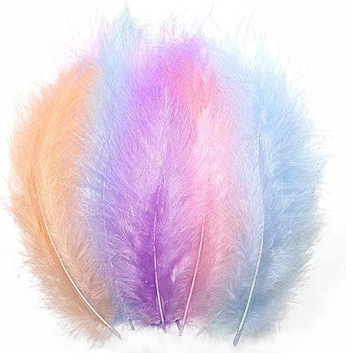 THARAHT 200 plumas de marabú de pavo esponjosas de 4 a 6 pulgadas para decoración de atrapasueños y manualidades, plumas de marabú de pavo THARAHT 200 plumas de marabú de pavo esponjosas de 4 a 6 pulgadas para decoración de atrapasueños y manualidades, plumas de marabú de pavo
