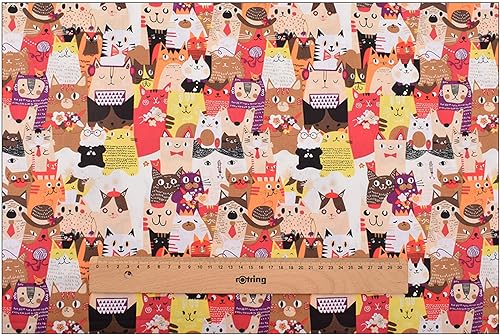 Miniatura 2 de Hanjunzhao Lindos animales gatos perros gordos cuartos de tela paquetes de 18 x 22 pulgadas para acolchar costura manualidades