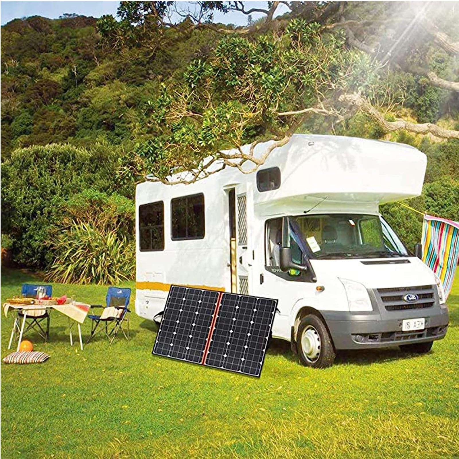 Kit De Panneau Solaire Pliable Monocristallin Portable Léger avec Sortie USB De Contrôleur pour Bateau De Camping-Car RV