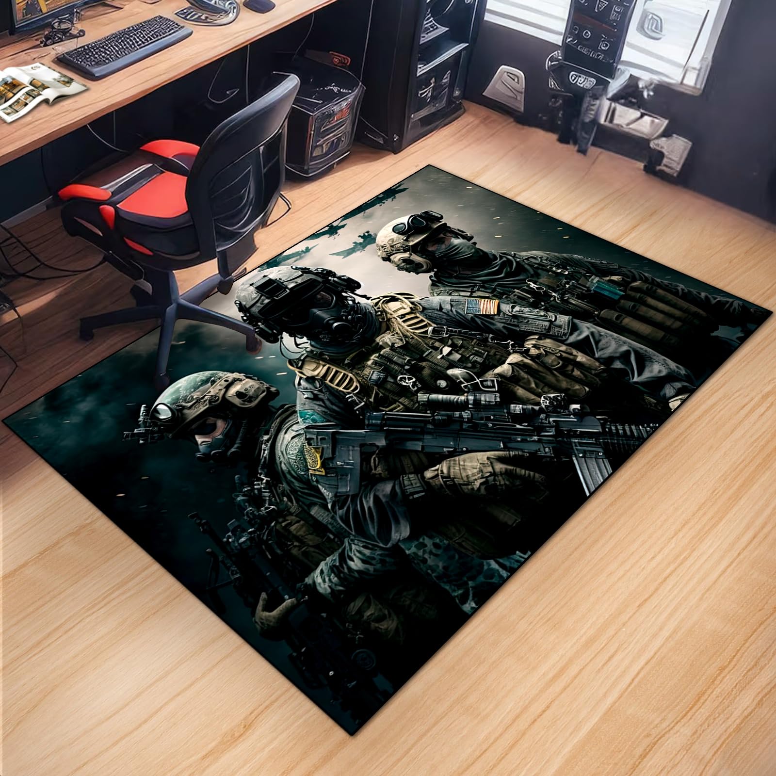 Amazon.com: Shooting Game Rug Teen Boys Carpet with Battle Game Element ...