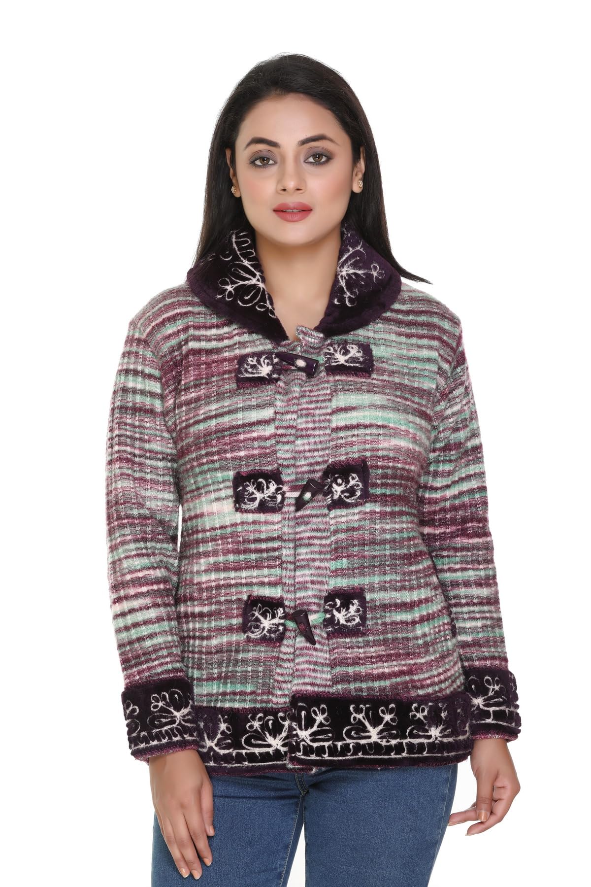 woolvalley Women Winter Designer Woolen Sweater Cardigan (RAPCHIK)-picture-54