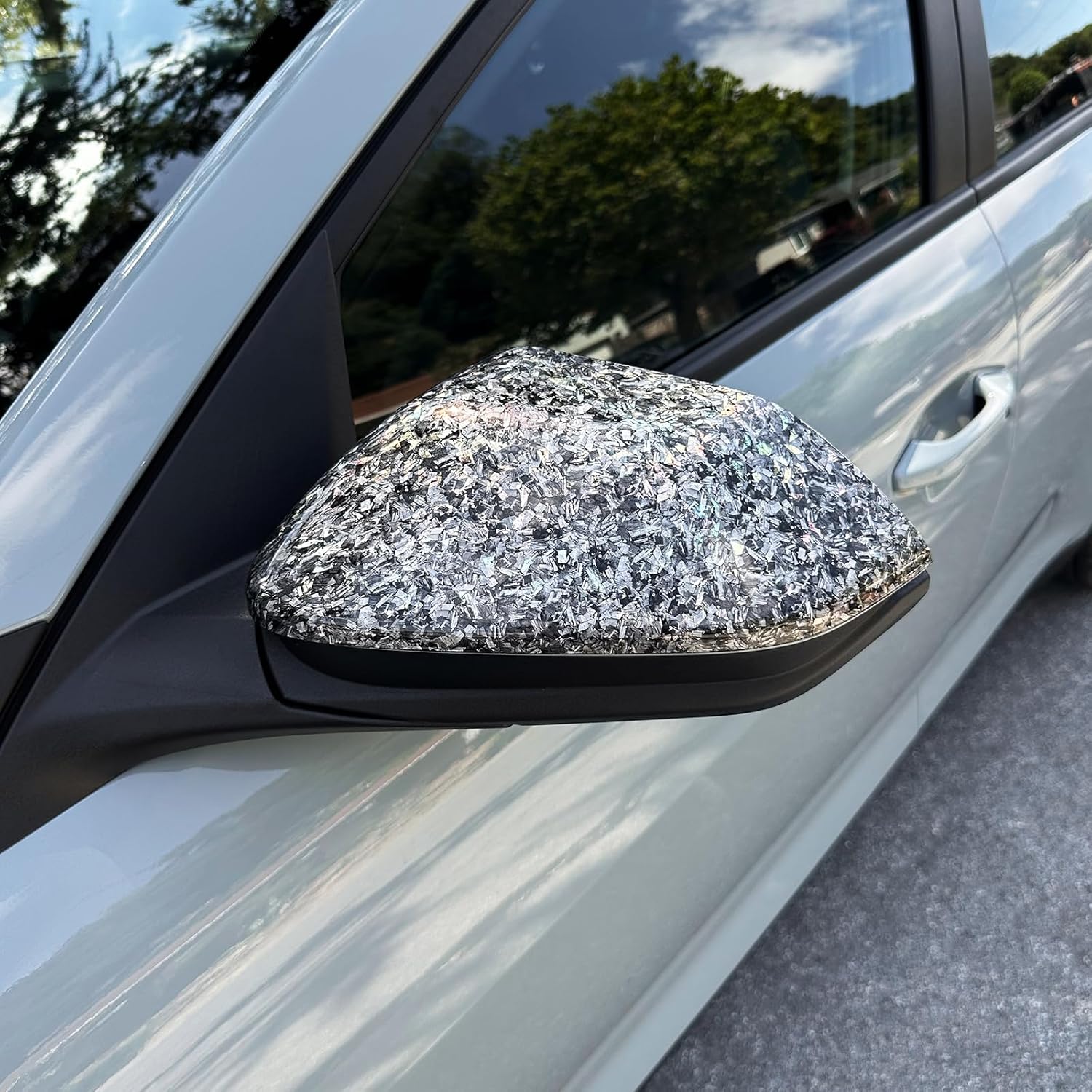 ABS Car Exterior Mirror Cover Side Rear View Mirror Covers Caps Compatible with Kia K4 2025-2026 Accessories (Laser Style)