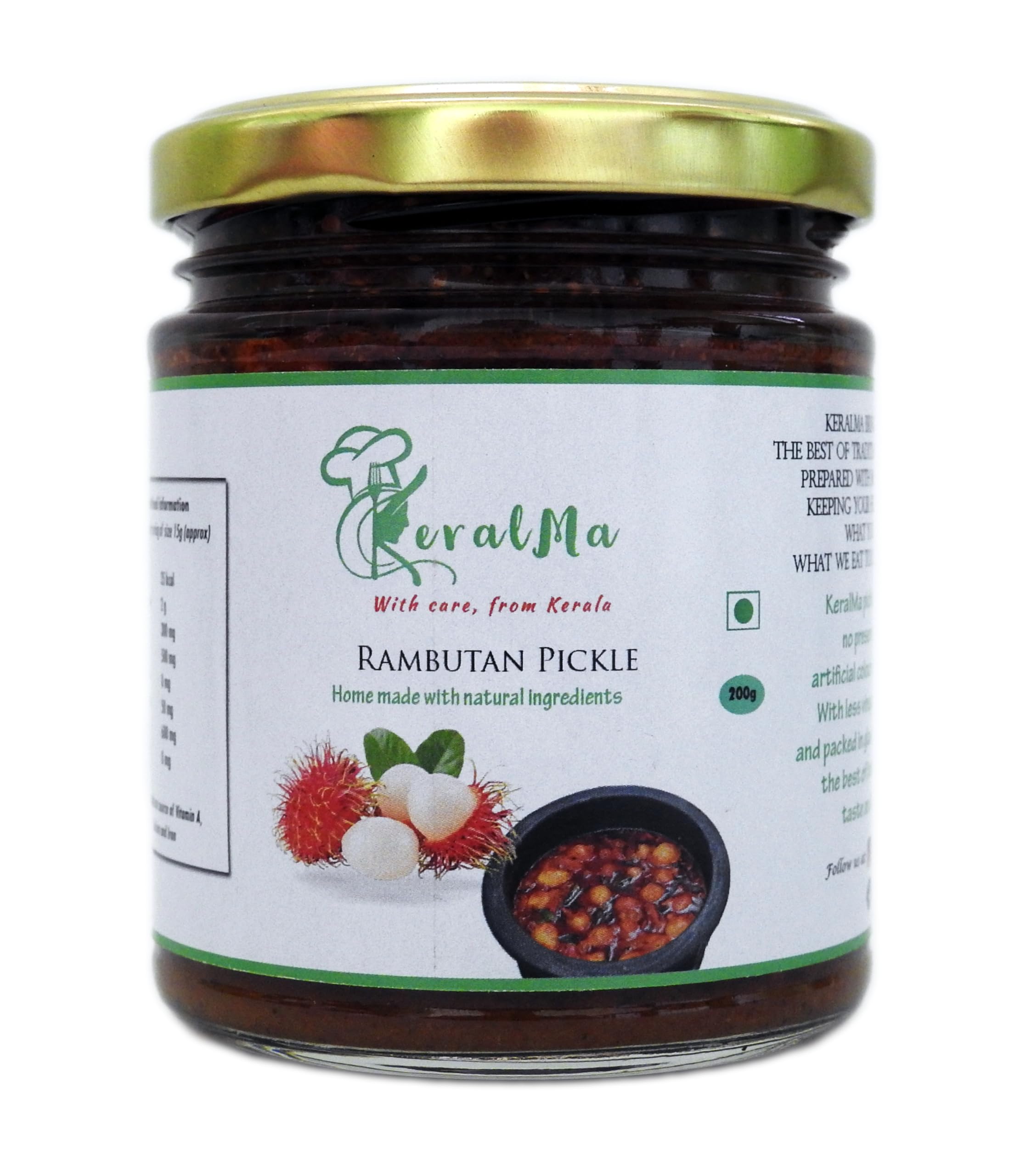 KeralMa Homemade Rambutan Pickle | 200g | Authentic Kerala Pickle | Sweet and Spicy South Indian Pickle | Rambutan Achaar | Tasty pickle | Natural, no artificial flavours | No preservatives (B0CFJV69P7) Amazon Price History, Amazon Price Tracker