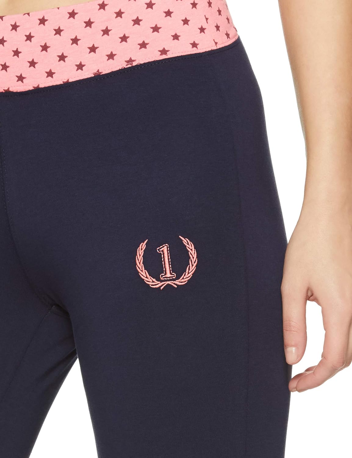 Close-up of ONESPORT logo on tights