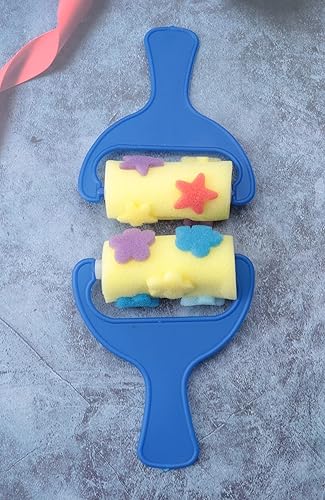 Miniatura 4 de Ruwado Juego de 8 rodillos de esponja de pintura lavables suaves herramientas de rodillos de espuma esponja para niños dibujos manualidades escuela