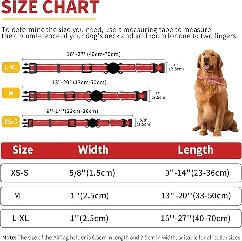 Miniatura 7 de Airtag - Collares para perros medianos, hembras y niños, acolchado de nailon suave reflectante morado para cachorros de raza pequeña y grande,