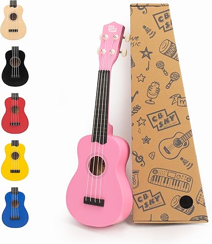 Miniatura 21 de Ukelele soprano 21"/53cm principiantes, estudiantes niños guitarra (rojo)