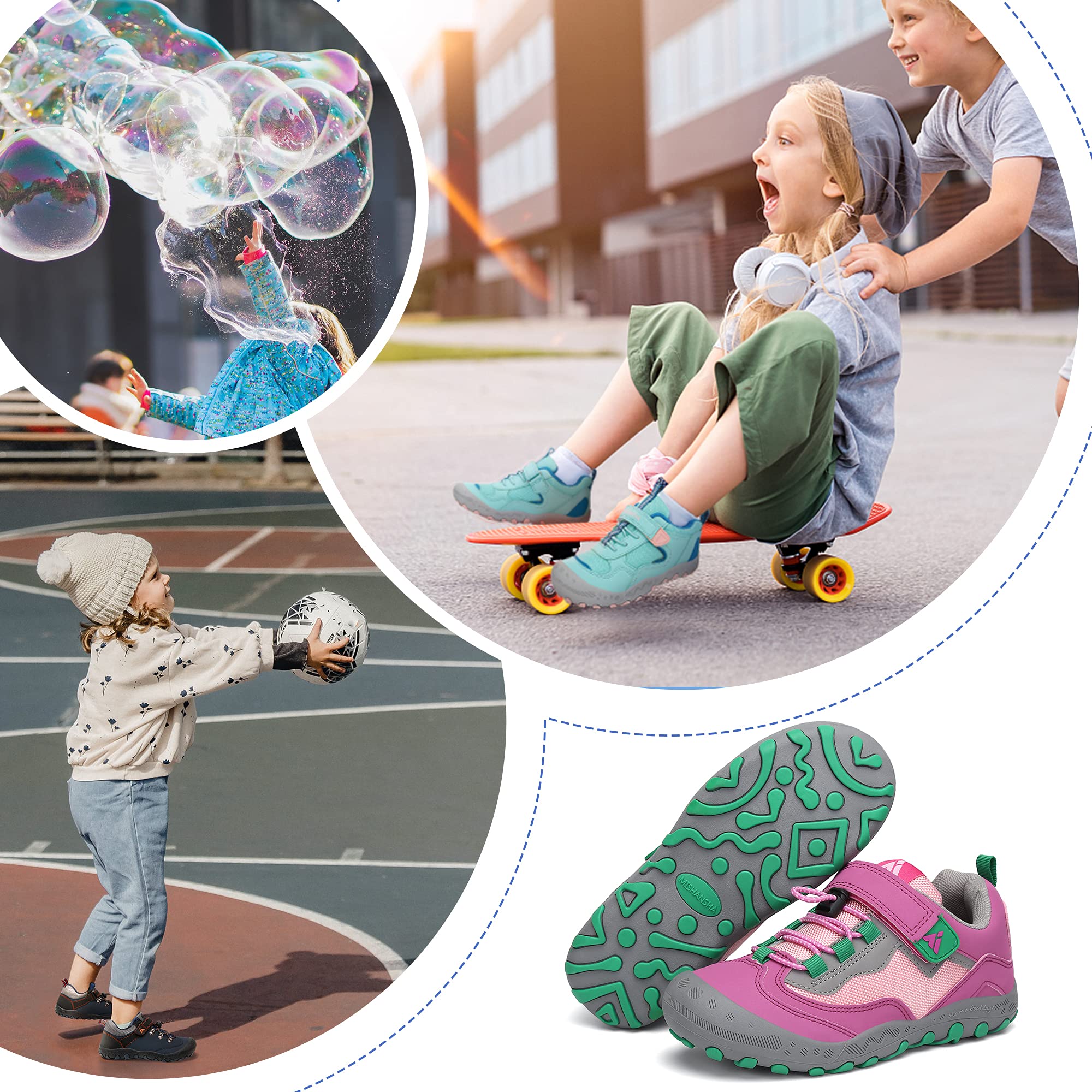 Mishansha Enfants Chaussures de Randonnée Fille Chaussures de Running Multisports Garçon Respirantes Rose