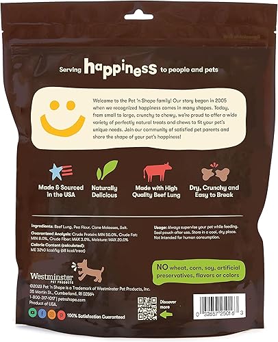 Miniatura 2 de Pet 'n Shape All American Beef Pulmón Patties Dog Treats - Hecho y fuente en los Estados Unidos, bolsa de 1lb