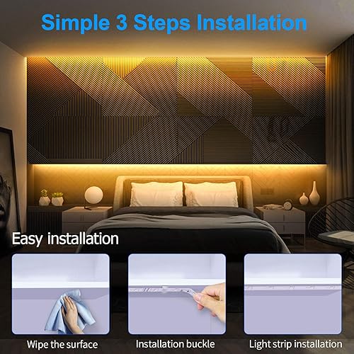 Miniatura 6 de ViLSOM LED Strip Lights 65.6FT 20M 1080LEDs with 44Keys Remote, LED Lights for Bedroom, Room, TV, Kitchen and Christmas Decorations, RGB SMD2835 LED